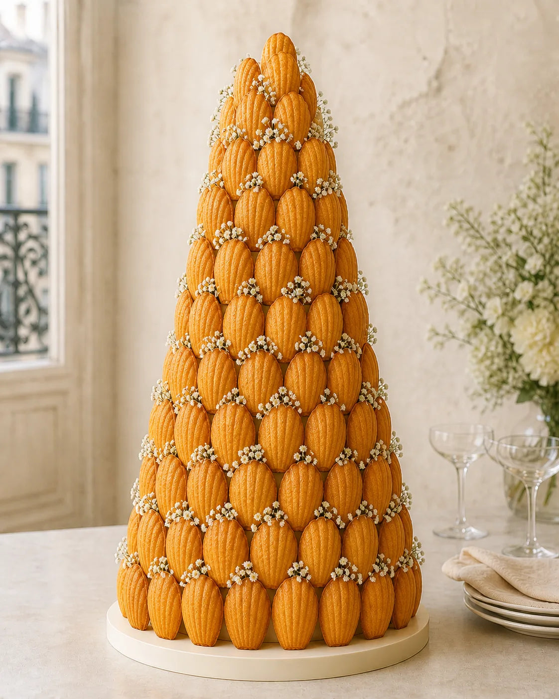 Pièce montée de madeleines nature Proost