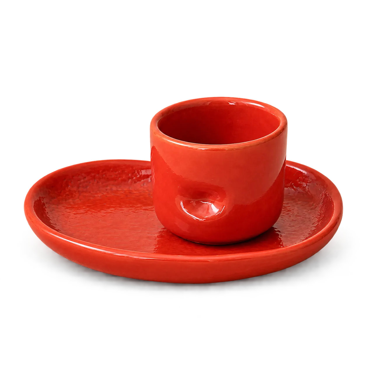 Set tasse + assiette rouge